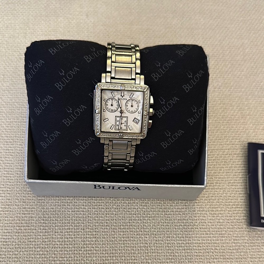 Bulova Silver Chronograph Watch